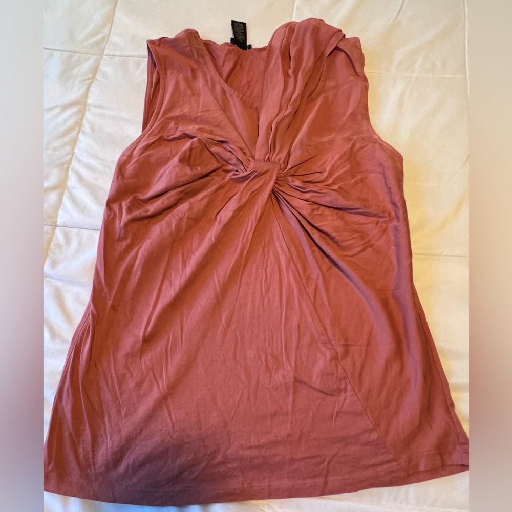 Women’s Salmon Sleeveless top with draping Ann Taylor classic top
